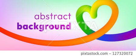 Vibrant colorful heart ribbon on soft pastel background Vibrant colorful heart ribbon on soft pastel background 127320072