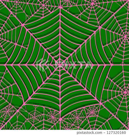 Seamless pattern with linear spider web design on color background. 127320160