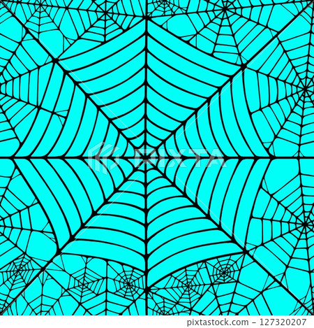 Seamless pattern with linear spider web design on color background. Seamless pattern with linear spider web design on color background. 127320207