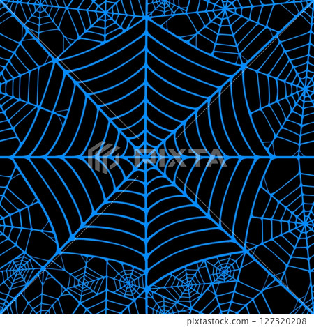 Seamless pattern with linear spider web design on color background. Seamless pattern with linear spider web design on color background. 127320208