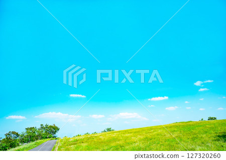 Blue sky and clouds and prairie Blue sky and clouds and prairie 127320260