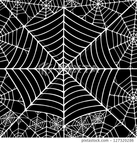 Seamless pattern with linear spider web design on color background. Seamless pattern with linear spider web design on color background. 127320286