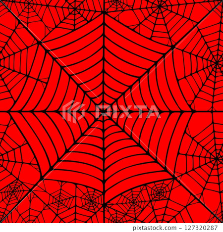 Seamless pattern with linear spider web design on color background. Seamless pattern with linear spider web design on color background. 127320287