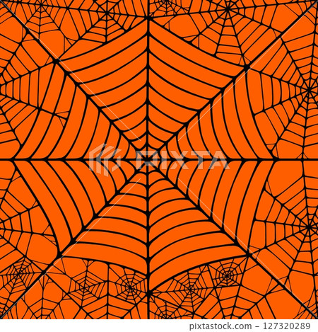 Seamless pattern with linear spider web design on color background. Seamless pattern with linear spider web design on color background. 127320289