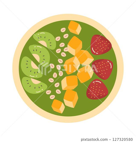 Creamy Pink Smoothie Bowl illustration 127320580