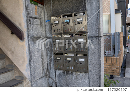 Old office building mailbox in Japan Old office building mailbox in Japan 127320597