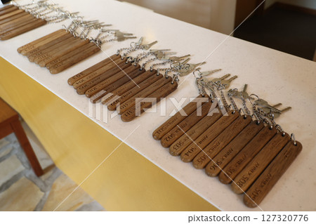 A row of room keys A row of room keys 127320776