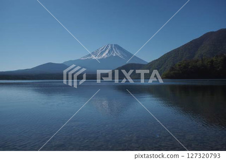 從本棲湖（光庵露營場）看到的倒映的紅色天空和本棲湖 127320793