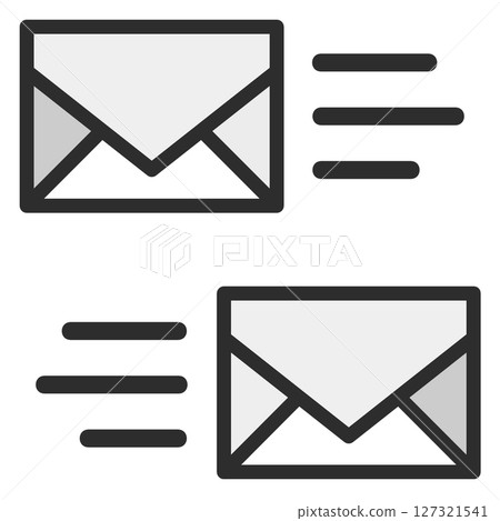 Illustration of sending and receiving messages and letters via email Illustration of sending and receiving messages and letters via email 127321541