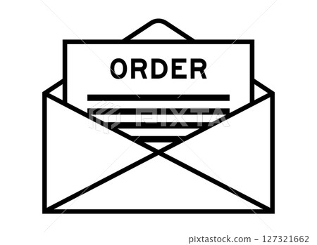 Envelope and letter sign with word order as the headline Envelope and letter sign with word order as the headline 127321662