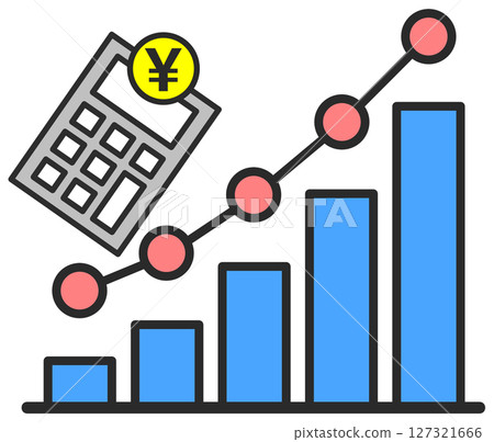 Bar and line graphs showing rising prices and living costs Bar and line graphs showing rising prices and living costs 127321666