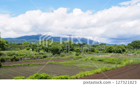 Rural landscape with blue sky 127321823