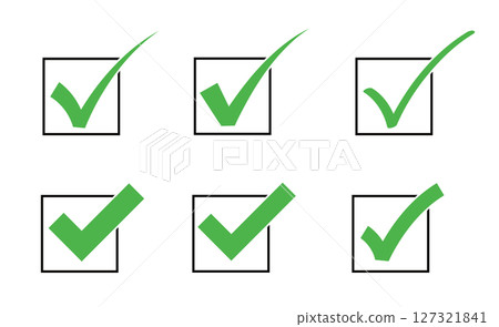 Illustration material: Check mark vector material check mark icon set. Illustration material: Check mark vector material check mark icon set. 127321841