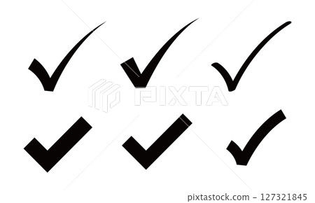 插圖素材：複選標記向量素材複選標記圖示集。 127321845