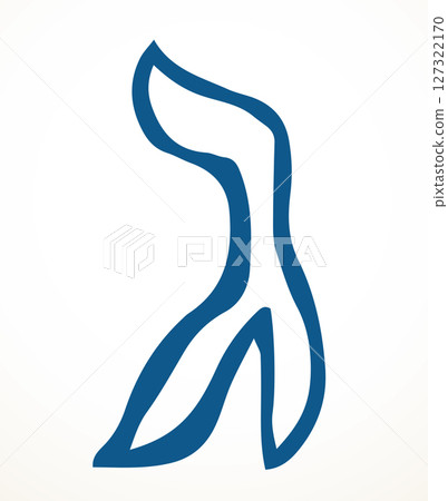 Vector drawing. Hebrew letter called Gimel 127322170