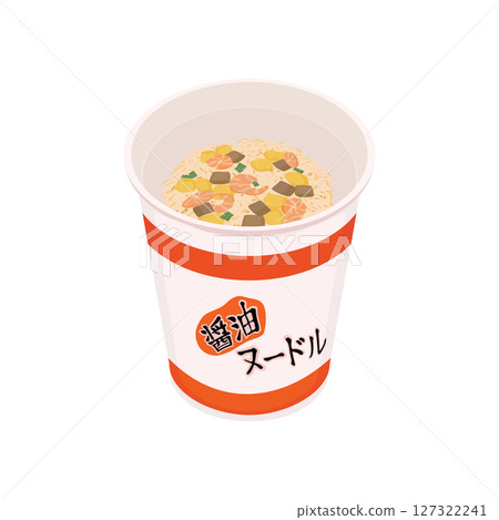 揭開蓋子的醬油口味泡麵插圖 揭開蓋子的醬油口味泡麵插圖 127322241