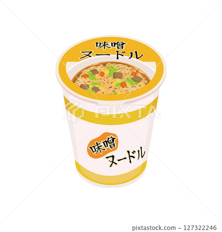 味噌口味方便麵插畫 味噌口味方便麵插畫 127322246
