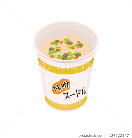揭開蓋子的味噌方便麵插圖 揭開蓋子的味噌方便麵插圖 127322247