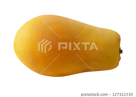 Ripe Holland papaya with smooth orange skin and vibrant flesh, isolated on a white background Ripe Holland papaya with smooth orange skin and vibrant flesh, isolated on a white background 127322330