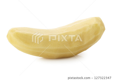 Raw peeled potatoes isolated on a white background Raw peeled potatoes isolated on a white background 127322347