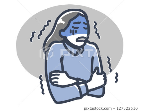 一個女人不寒而栗的插圖 127322510