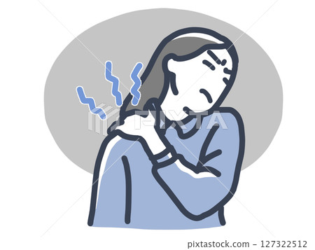 肩膀僵硬的女人的插圖 127322512