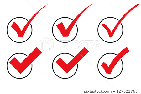 Illustration material: Check mark vector material check mark icon set. 127322765