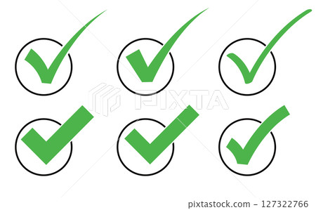Illustration material: Check mark vector material check mark icon set. 127322766