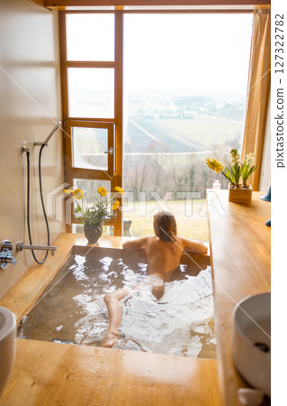 Relaxing in a Scenic Hot Bath Relaxing in a Scenic Hot Bath 127322782