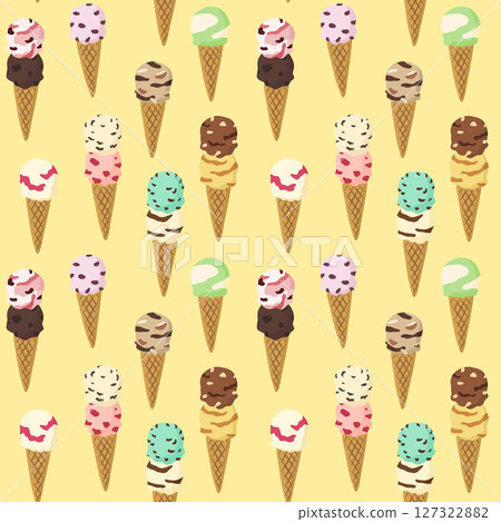 Colorful hand-drawn ice cream pattern Colorful hand-drawn ice cream pattern 127322882