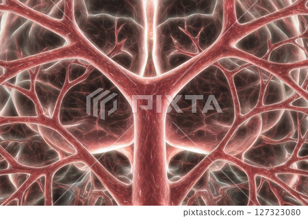 Intricate Neural Pathways Forming Fractal Patterns in a Conceptual Brain Design 127323080