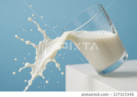 Milk Spill A Dramatic Splash of Dairy Delight 127323348