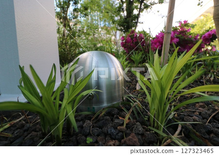 A dome-shaped watering faucet box installed at Takanawa Gate City in Tokyo A dome-shaped watering faucet box installed at Takanawa Gate City in Tokyo 127323465