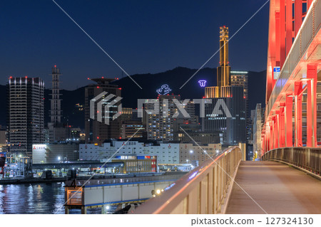 Kobe night view: View towards Sannomiya from Kobe Bridge (Chuo-ku, Kobe, Hyogo Prefecture) Kobe night view: View towards Sannomiya from Kobe Bridge (Chuo-ku, Kobe, Hyogo Prefecture) 127324130