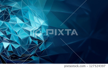 代表技術的藍色幾何藍色背景 127324397