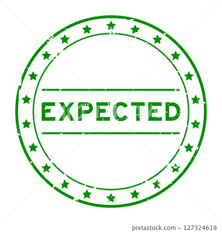 Grunge green expected word round rubber seal stamp on white background Grunge green expected word round rubber seal stamp on white background 127324619