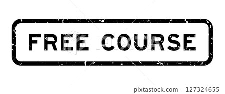 Grunge black free course word rubber square seal stamp on white background Grunge black free course word rubber square seal stamp on white background 127324655