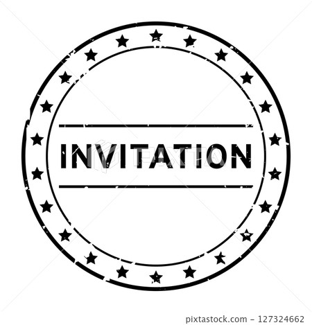 Grunge black invitation word round rubber seal stamp on white background Grunge black invitation word round rubber seal stamp on white background 127324662
