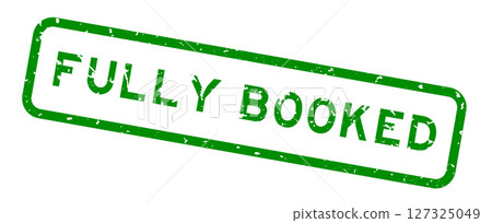Grunge green fully booked word square rubber seal stamp on white background Grunge green fully booked word square rubber seal stamp on white background 127325049
