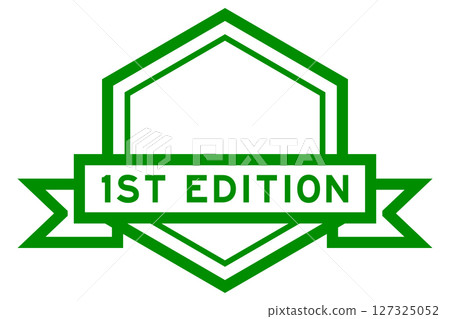 Vintage green color hexagon label banner with word 1st edition on white background Vintage green color hexagon label banner with word 1st edition on white background 127325052