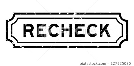 Grunge black recheck word rubber seal stamp on white background Grunge black recheck word rubber seal stamp on white background 127325080