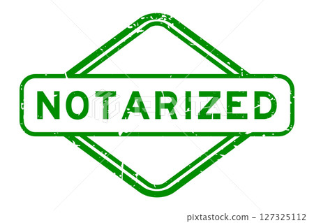 Grunge green notarized word rubber seal stamp on white background Grunge green notarized word rubber seal stamp on white background 127325112