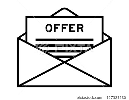 Envelope and letter sign with word offer as the headline 127325280
