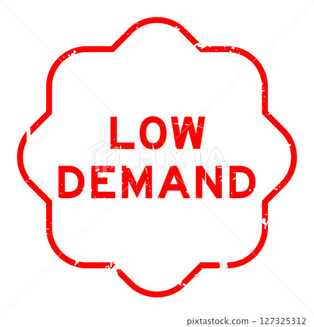 Grunge red low demand word rubber seal stamp on white background Grunge red low demand word rubber seal stamp on white background 127325312