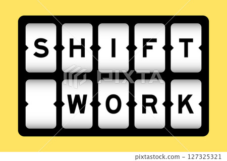 Black color in word shift work on slot banner with yellow color background 127325321