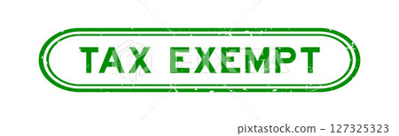 Grunge green tax exempt word rubber seal stamp on white background 127325323