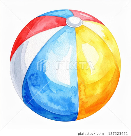 Watercolor Beach Ball Illustration Watercolor Beach Ball Illustration 127325451