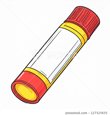 Red and Yellow Glue Stick Illustration 127325635