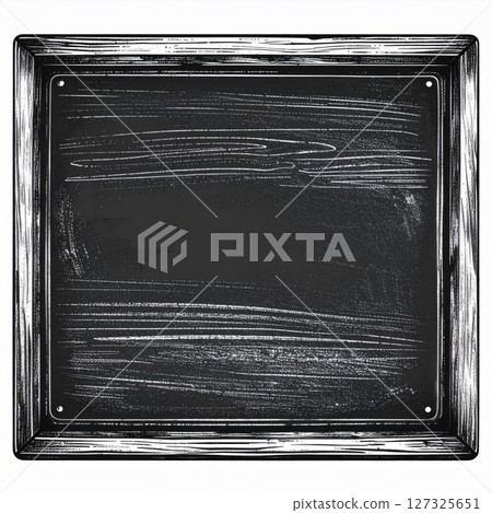 Black Wooden Frame Blackboard Texture Background 127325651