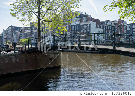Scenery along the canal in Amsterdam/Netherlands Scenery along the canal in Amsterdam/Netherlands 127326012